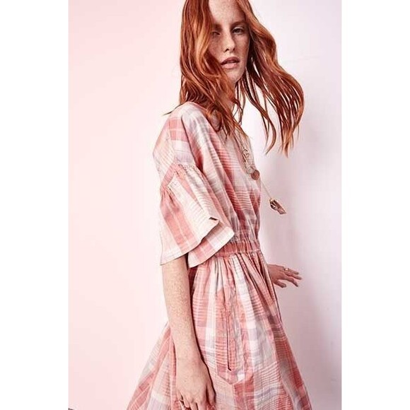 Ulla Johnson Neda Dress Women's 8 Midi Hand Loomed Cotton Pink  Rose Multicolor - Picture 5 of 12